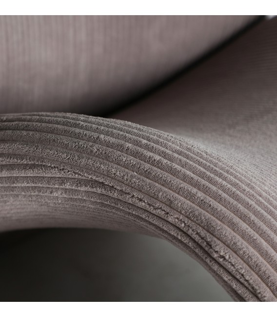 Sillón bajo cómodo de estilo moderno tapizado pana rallada color gris mdmhogar