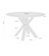 Mesa de comedor redonda metal blanco cristal templado de 2 cm  mdmhogar