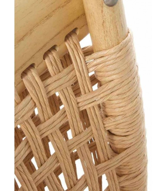 Sillón de comedor cómodo madera de olmo yute natural mdmhogar