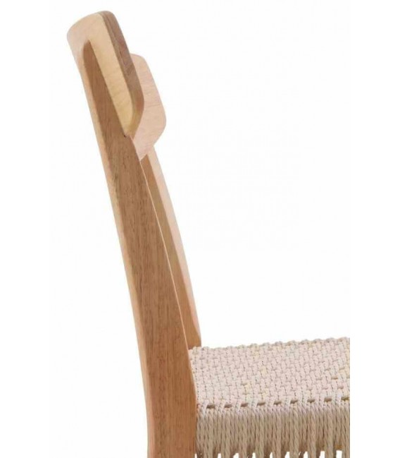 Silla cómoda madera natural asiento en yute trenzado natural mdmhogar