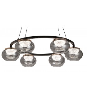 Lámpara de techo metal y cristal luz led integrado. mdmhogar