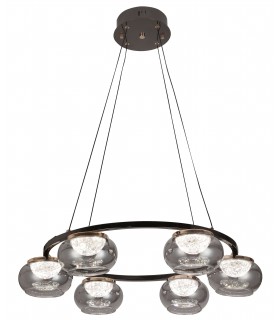 Lámpara de techo metal y cristal luz led integrado. mdmhogar