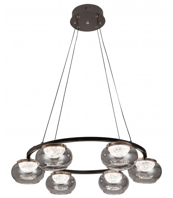 Lámpara de techo metal y cristal luz led integrado. mdmhogar