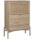 Mueble zapatero 2 zapateros dobles madera de abeto y ratán natural mdmhogar
