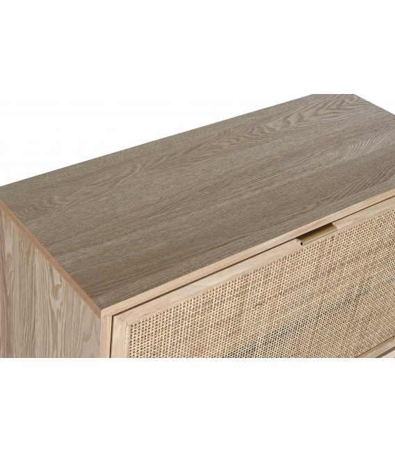 Mueble zapatero 2 zapateros dobles madera de abeto y ratán natural mdmhogar