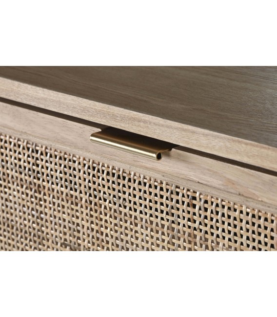 Mueble zapatero 2 zapateros dobles madera de abeto y ratán natural mdmhogar
