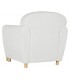Sillón cómodo tela boucle color blanco patas en madera natural mdmhogar
