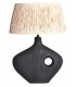Lámpara de sobremesa grande mango negro pantalla de rafia natural mdmhogar