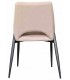 Silla tapizada cómoda metal negro símil cuero color blanco roto mdmhogar