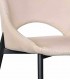 Silla tapizada cómoda metal negro símil cuero color blanco roto mdmhogar