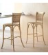 Taburete barra cómodo  madera de olmo natural yute trenzado natural mdmhogar
