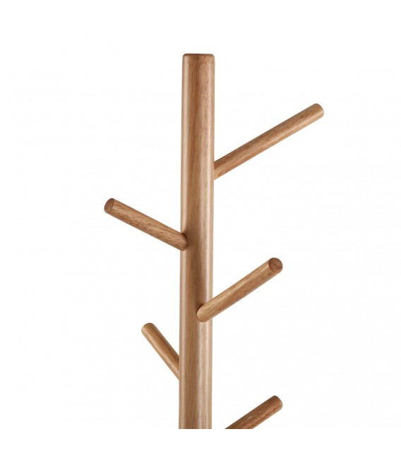 Perchero de pie con 6 colgadores madera natural metal gris mdmhogar