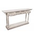 Consola de entrada grande madera de pino decapado en blanco mdmhogar
