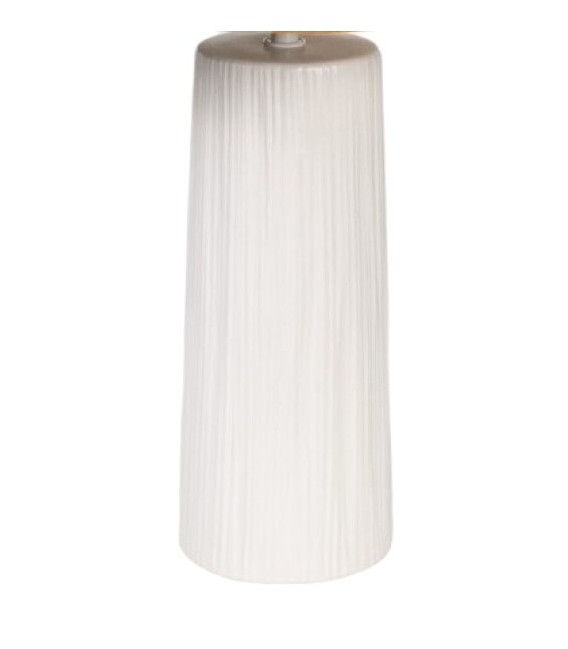 Lámpara de sobremesa original cerámica blanca cuerda  gris y amarillo mdmhogar