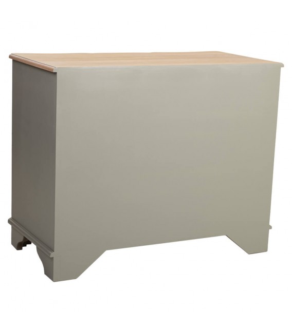 Cómoda con 3 cajones grandes madera natural laca verde mdmhogar