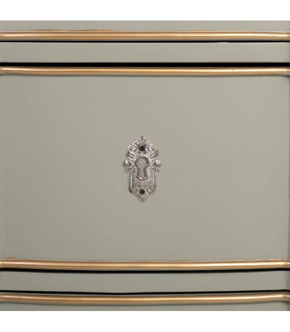 Cómoda con 3 cajones grandes madera natural laca verde mdmhogar