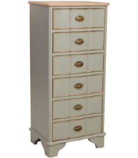 Sinfonier 6 cajones madera natural laca verde  mdmhogar