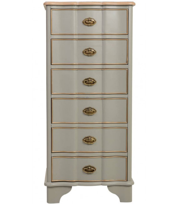 Sinfonier 6 cajones madera natural laca verde  mdmhogar