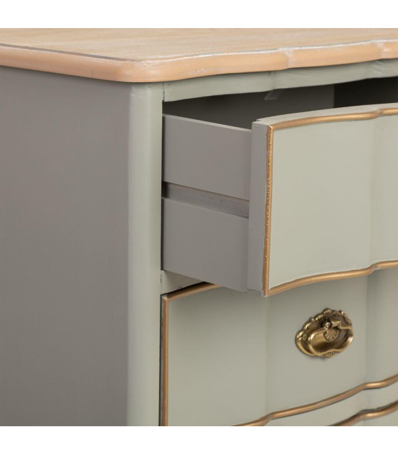 Sinfonier 6 cajones madera natural laca verde  mdmhogar