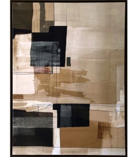 Cuadro vertical abstracto colores marrones negros y blancos mdmhogar