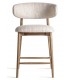 Taburete de barra muy cómodo madera fresno tostado tela chenilla