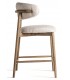 Taburete de barra muy cómodo madera fresno tostado tela chenilla