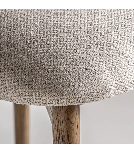 Taburete de barra muy cómodo madera fresno tostado tela chenilla