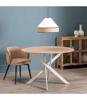 Mesa de comedor redonda grande de diseño fresco y ligero mdmhogar