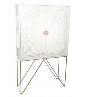 Armario lacado en color blanco los tiradores y patas en metal dorado mdmhogar
