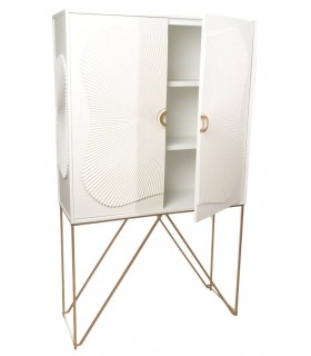 Armario lacado en color blanco los tiradores y patas en metal dorado mdmhogar