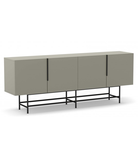 Aparador grande estilo moderno verde patas y tiradores en metal negro mdmhogar