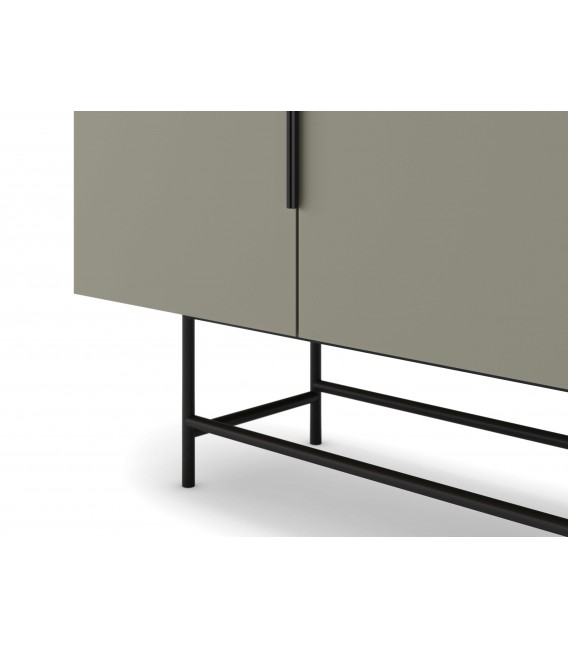 Aparador grande estilo moderno verde patas y tiradores en metal negro mdmhogar