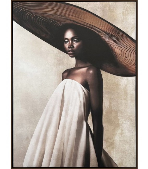 CUADRO VERTICAL 83 X 4 X 123 BIANZA IMPRESO MARCO NEGRO