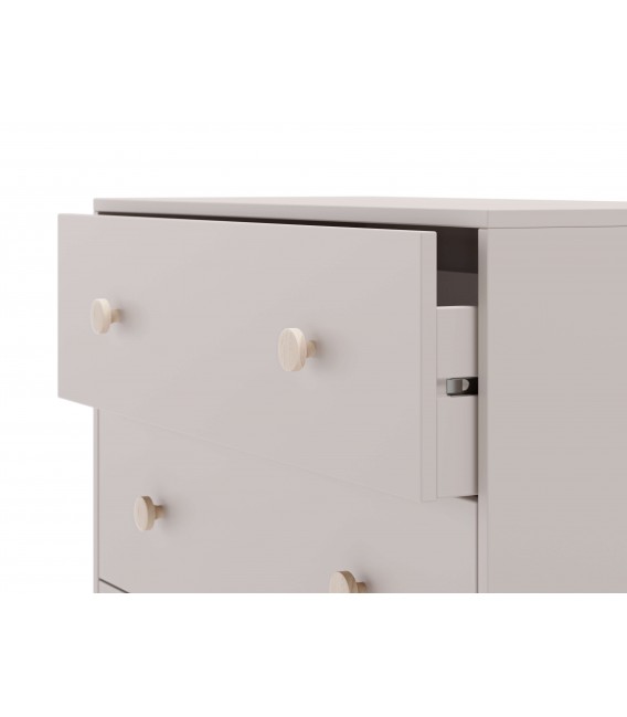 Cómoda color topo y madera de pino natural con 3 cajones mdmhogar