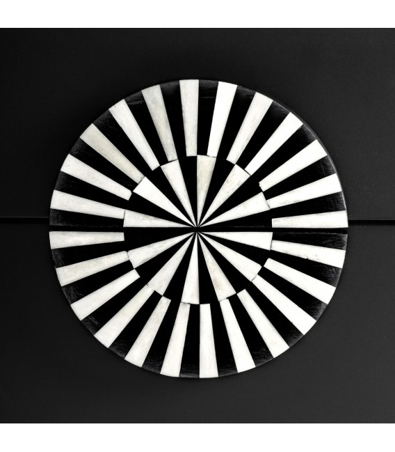 Mesita de noche laca negra metal oro estilo art decó mdmhogar