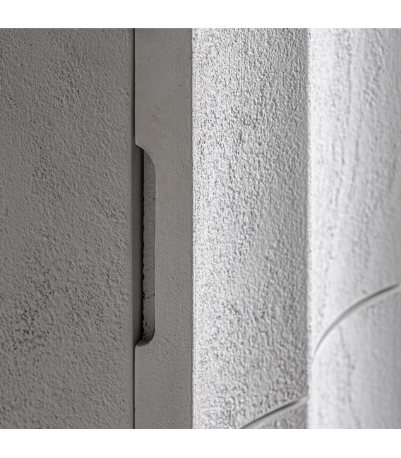 Mesita de noche grande madera efecto yeso blanco roto estilo ibicenco mdmhogar