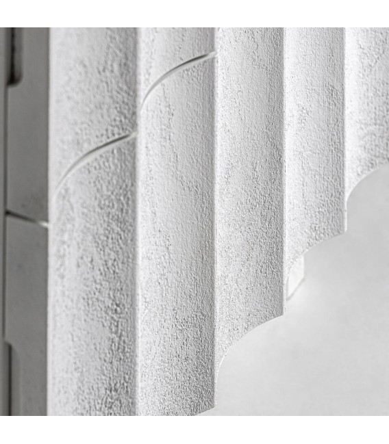 Mesita de noche grande madera efecto yeso blanco roto estilo ibicenco mdmhogar