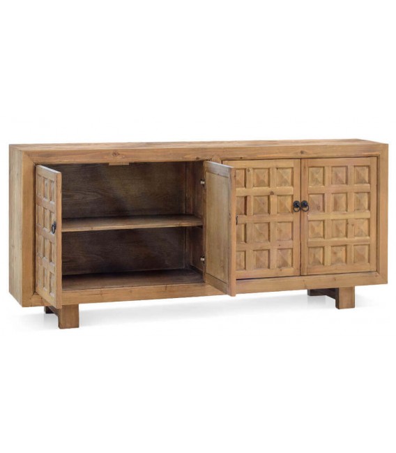 Aparador de estilo colonial madera de pino natural vintage mdmhogar