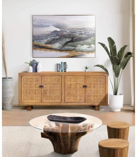 Aparador de estilo colonial madera de pino natural vintage mdmhogar