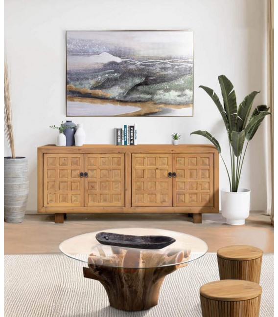 Aparador de estilo colonial madera de pino natural vintage mdmhogar