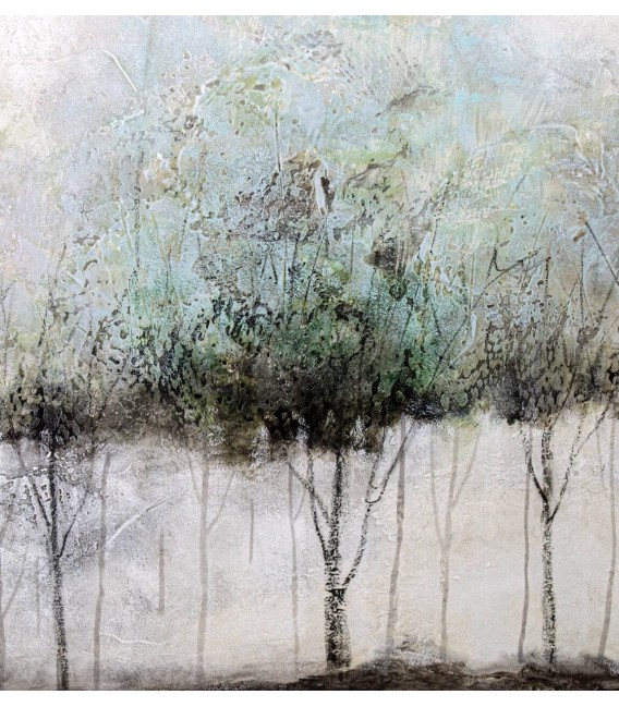 Cuadro horizontal con motivo paisaje arboles oleo pintado a mano