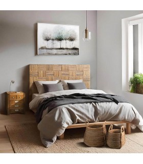 Cuadro horizontal con motivo paisaje arboles oleo pintado a mano