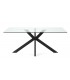 Mesa de comedor rectangular grande metal negro y cristal templado