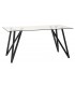 Mesa de comedor rectangular metal negro y cristal templado mdmhogar