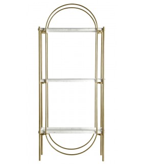 Librería estantería de estilo art decó hierro oro mármol blanco mdmhogar