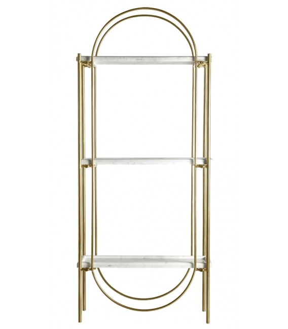 Librería estantería de estilo art decó hierro oro mármol blanco mdmhogar