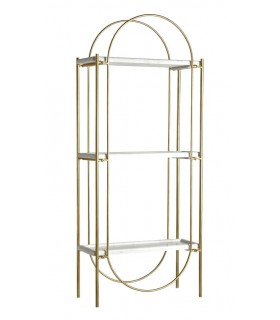 Librería estantería de estilo art decó hierro oro mármol blanco mdmhogar