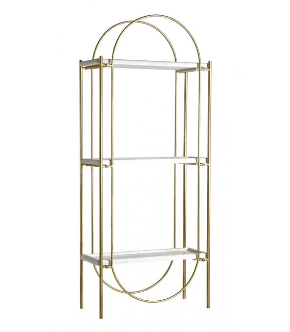 Librería estantería de estilo art decó hierro oro mármol blanco mdmhogar