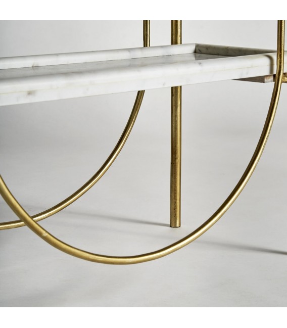 Librería estantería de estilo art decó hierro oro mármol blanco mdmhogar