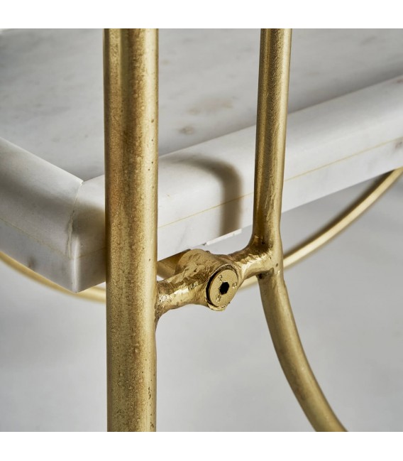 Librería estantería de estilo art decó hierro oro mármol blanco mdmhogar